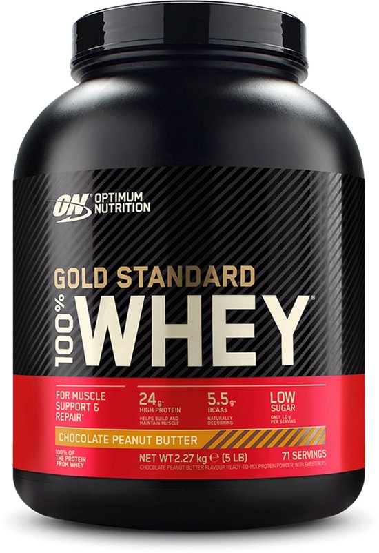 Optimum Nutrition 100% Whey - Eiwitpoeder / Eiwitshake - 2270 gram - Chocolate Peanut Butter
