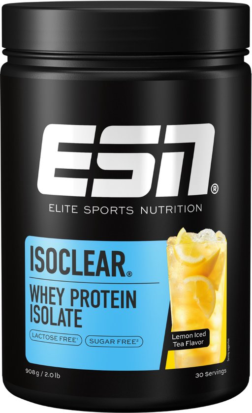 ESN ISOCLEAR Whey Isolate Proteine Poeder, Lemon Iced Tea, 908 g, 30 Porties Heldere Wei Poeder – Lactosevrij Eiwitshake